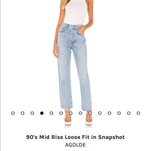 Agolde 90s Mid Rise Loose fit Snap Shot Sz 25